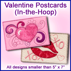 A Valentine Postcards (In-the-Hoop) Design Pack