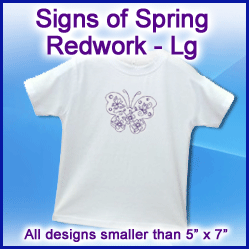 A Signs of Spring Redwork Design Pack