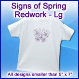 A Signs of Spring Redwork Design Pack