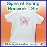 A Signs of Spring Redwork Design Pack