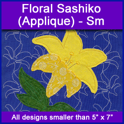 A Floral Sashiko (Applique) Design Pack