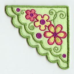 Flowers Corner Bookmark (In-the-Hoop)