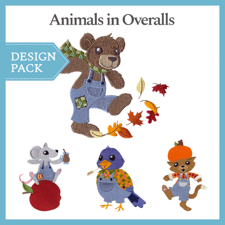 A Animals in Overalls Design Pack