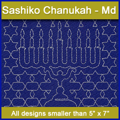 A Sashiko Chanukah Design Pack