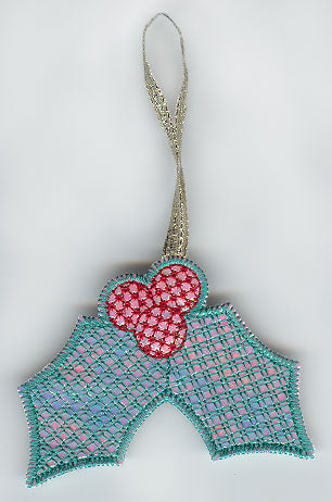 Sparkling Holly Ornament (Mylar) (In-the-Hoop)