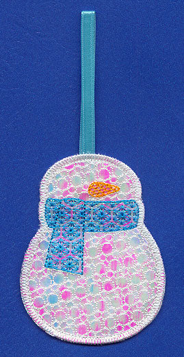 Sparkling Snowman Ornament (Mylar) (In-the-Hoop)