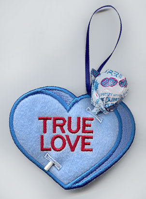 Conversation Heart Lollipop Holder - True Love (In-the-Hoop)