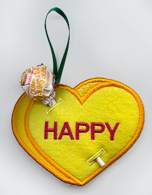 Conversation Heart Lollipop Holder - Happy (In-the-Hoop)