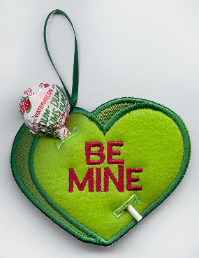 Conversation Heart Lollipop Holder - Be Mine (In-the-Hoop)