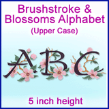 A Brushstroke & Blossoms Alphabet Design Pack