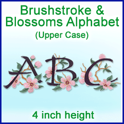 A Brushstroke & Blossoms Alphabet Design Pack