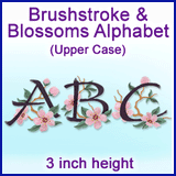 A Brushstroke & Blossoms Alphabet Design Pack