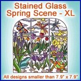 A Stained Glass Spring Scene Design Pack