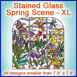A Stained Glass Spring Scene Design Pack