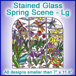 A Stained Glass Spring Scene Design Pack