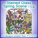 A Stained Glass Spring Scene Design Pack