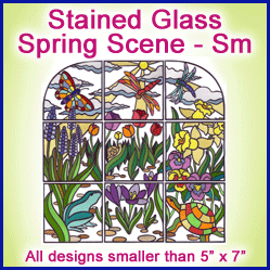 A Stained Glass Spring Scene Design Pack