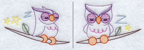 Sleepy Owl Border - Facing Left
