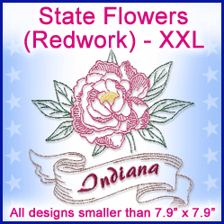 A State Flowers (Redwork) Design Pack
