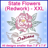 A State Flowers (Redwork) Design Pack