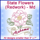 A State Flowers (Redwork) Design Pack