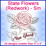 A State Flowers (Redwork) Design Pack