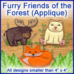 A Furry Friends of the Forest (Applique) Design Pack