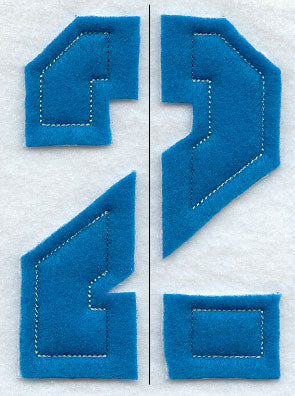 Collegiate Number 2 (Crafty Cut Applique) (5 Inch)