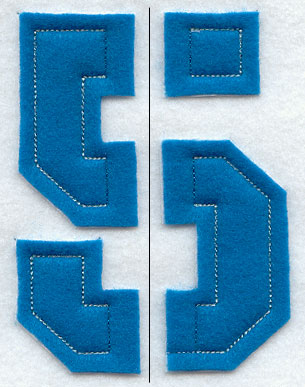Collegiate Number 5 (Crafty Cut Applique) (5 Inch)
