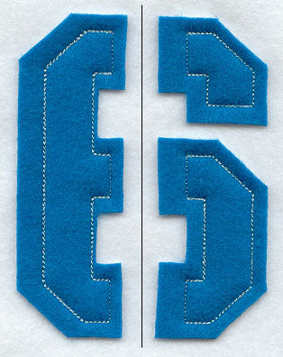 Collegiate Number 6 (Crafty Cut Applique) (5 Inch)