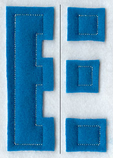 Collegiate Letter E (Crafty Cut Applique) (5 Inch)