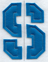 Collegiate Letter S (Crafty Cut Applique) (5 Inch)