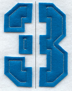 Collegiate Number 3 (Crafty Cut Applique) (5 Inch)