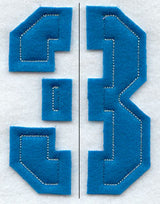 Collegiate Number 3 (Crafty Cut Applique) (5 Inch)