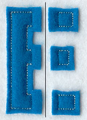 Collegiate Letter E (Crafty Cut Applique) (5 Inch)