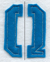 Collegiate Letter Q (Crafty Cut Applique) (5 Inch)