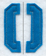 Collegiate Number 0 (Crafty Cut Applique) (5 Inch)