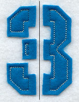 Collegiate Number 3 (Crafty Cut Applique) (5 Inch)