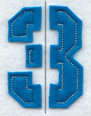 Collegiate Number 3 (Crafty Cut Applique) (5 Inch)