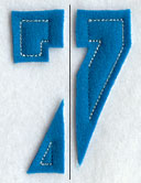 Collegiate Number 7 (Crafty Cut Applique) (5 Inch)