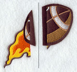 Touchdown! Football and Flames (Split, Crafty Cut Applique)