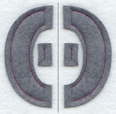 Collegiate Letter Theta (Crafty Cut Applique) (5 Inch)