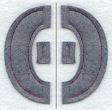 Collegiate Letter Theta (Crafty Cut Applique) (5 Inch)