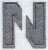 Collegiate Letter Nu (Crafty Cut Applique) (5 Inch)