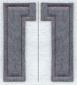 Collegiate Letter Pi (Crafty Cut Applique) (5 Inch)