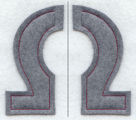 Collegiate Letter Omega (Crafty Cut Applique) (5 Inch)