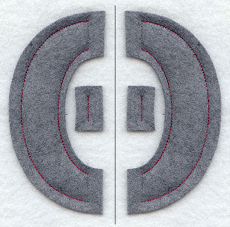 Collegiate Letter Theta (Crafty Cut Applique) (5 Inch)