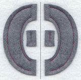 Collegiate Letter Theta (Crafty Cut Applique) (5 Inch)