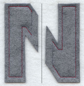 Collegiate Letter Nu (Crafty Cut Applique) (5 Inch)