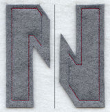 Collegiate Letter Nu (Crafty Cut Applique) (5 Inch)